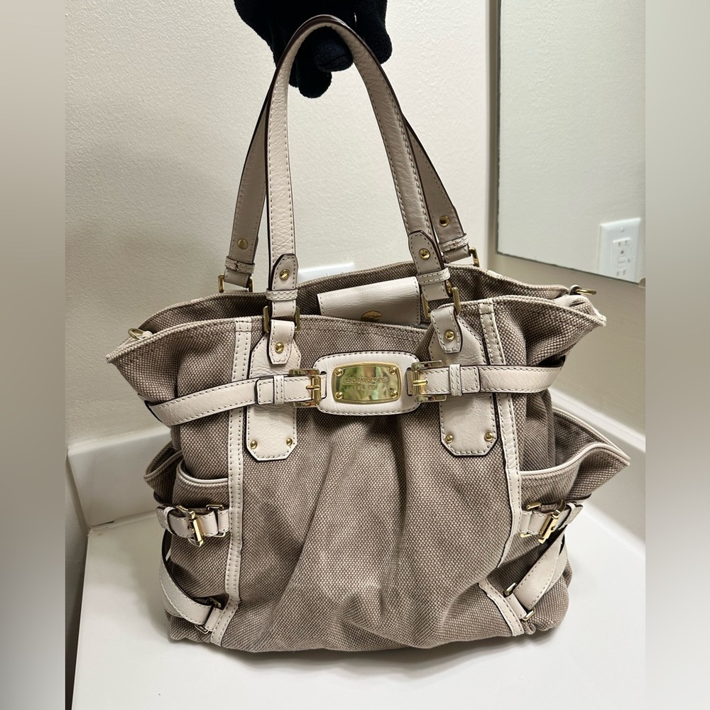 MICHAEL KORS gansevoort hemp and leather bag